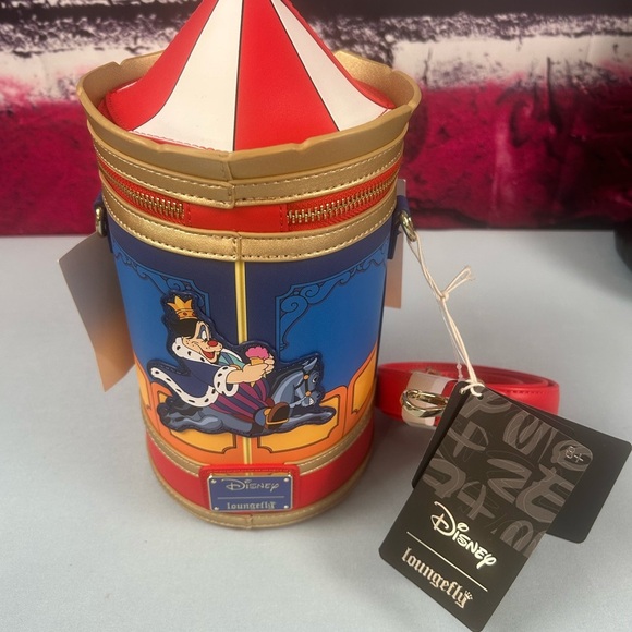 Disney Loungefly Red and Gold Carousel Crossbody Bag - Picture 3 of 4